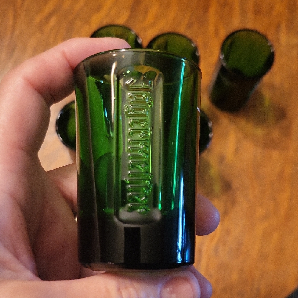 Jagermeister Green Glass Shot Glasses Set Of 6